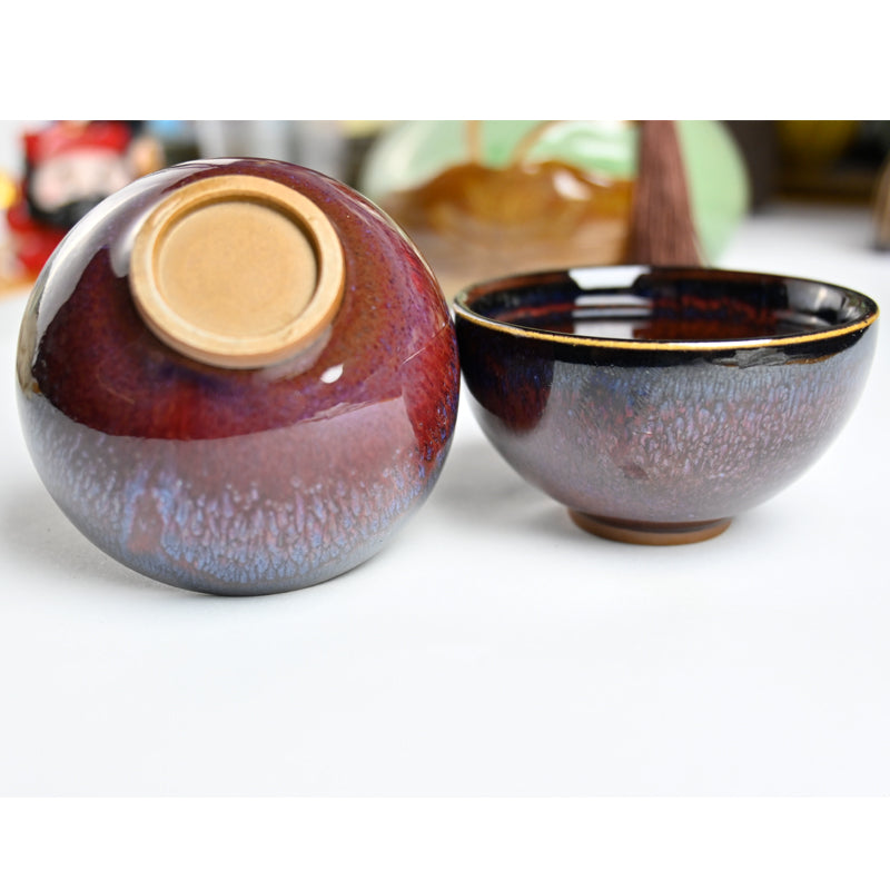 Tree Spirit Vision Jun Porcelain Tea Set - Handcrafted Traditional Chinese 6-Piece Tea Set for Tea Lovers